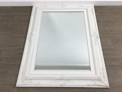 Lot 413 - LARGE WHITE PAINTED WALL MIRROR