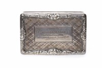 Lot 366 - EARLY VICTORIAN SILVER SNUFF BOX maker James...