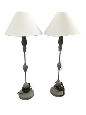 Lot 416 - THREE PAIRS OF MODERN TABLE LAMPS
