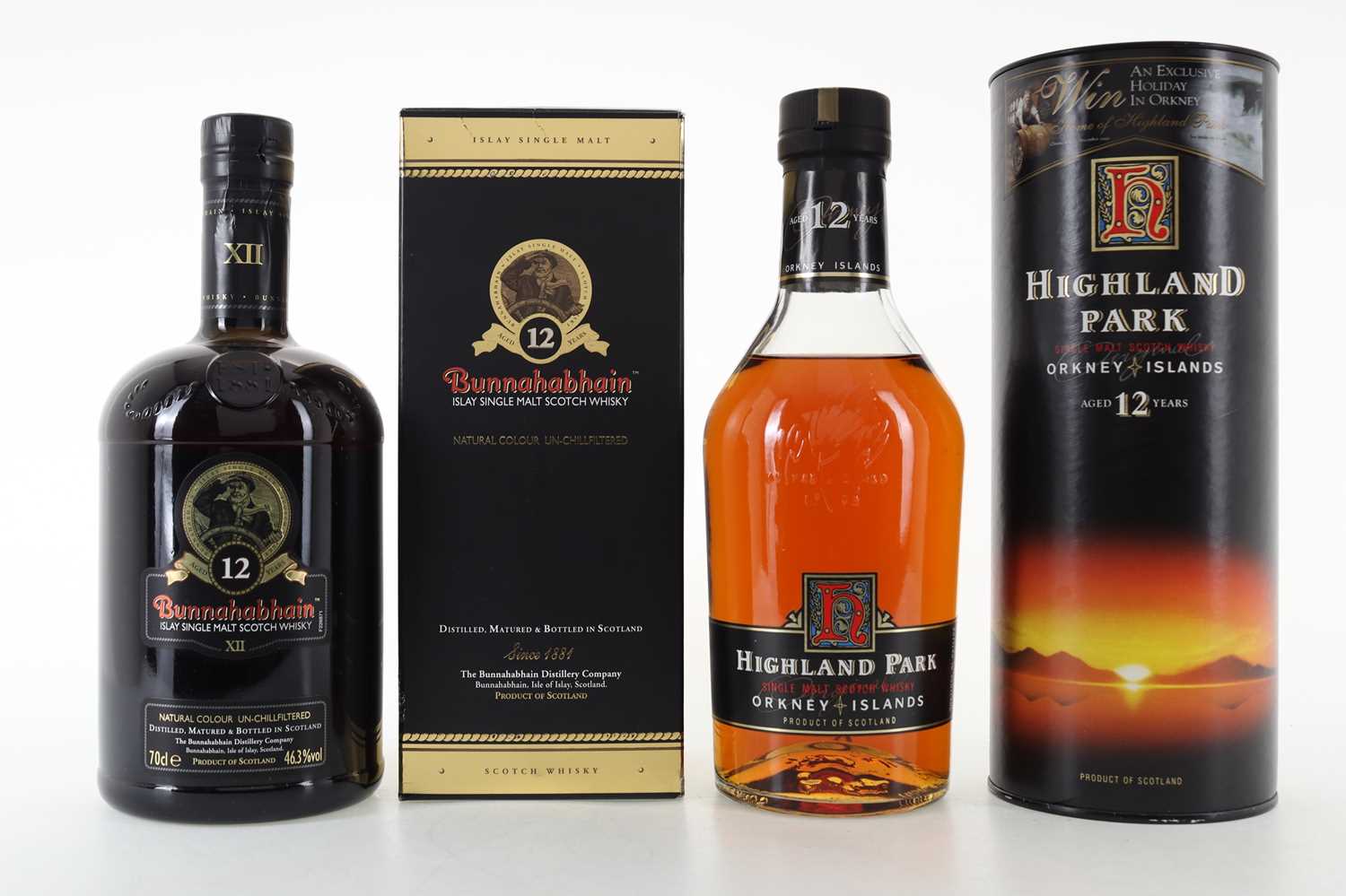 Lot 23 - HIGHLAND PARK 12 YEAR OLD 1990S AND BUNNAHABHAIN 12 YEAR OLD