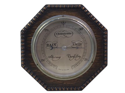 Lot 468 - OAK ANEROID WALL BAROMETER