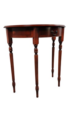 Lot 608 - REPRODUCTION YEW WOOD HALL TABLE