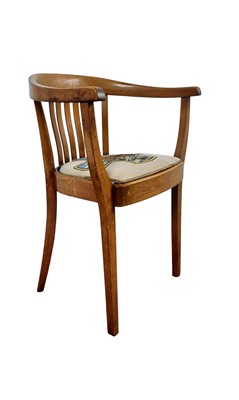 Lot 609 - PAIR OF BEECH FRAMED TUB STYLE CHAIRS