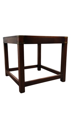 Lot 613 - BRASS BOUND CAMPAIGN STYLE OCCASIONAL TABLE