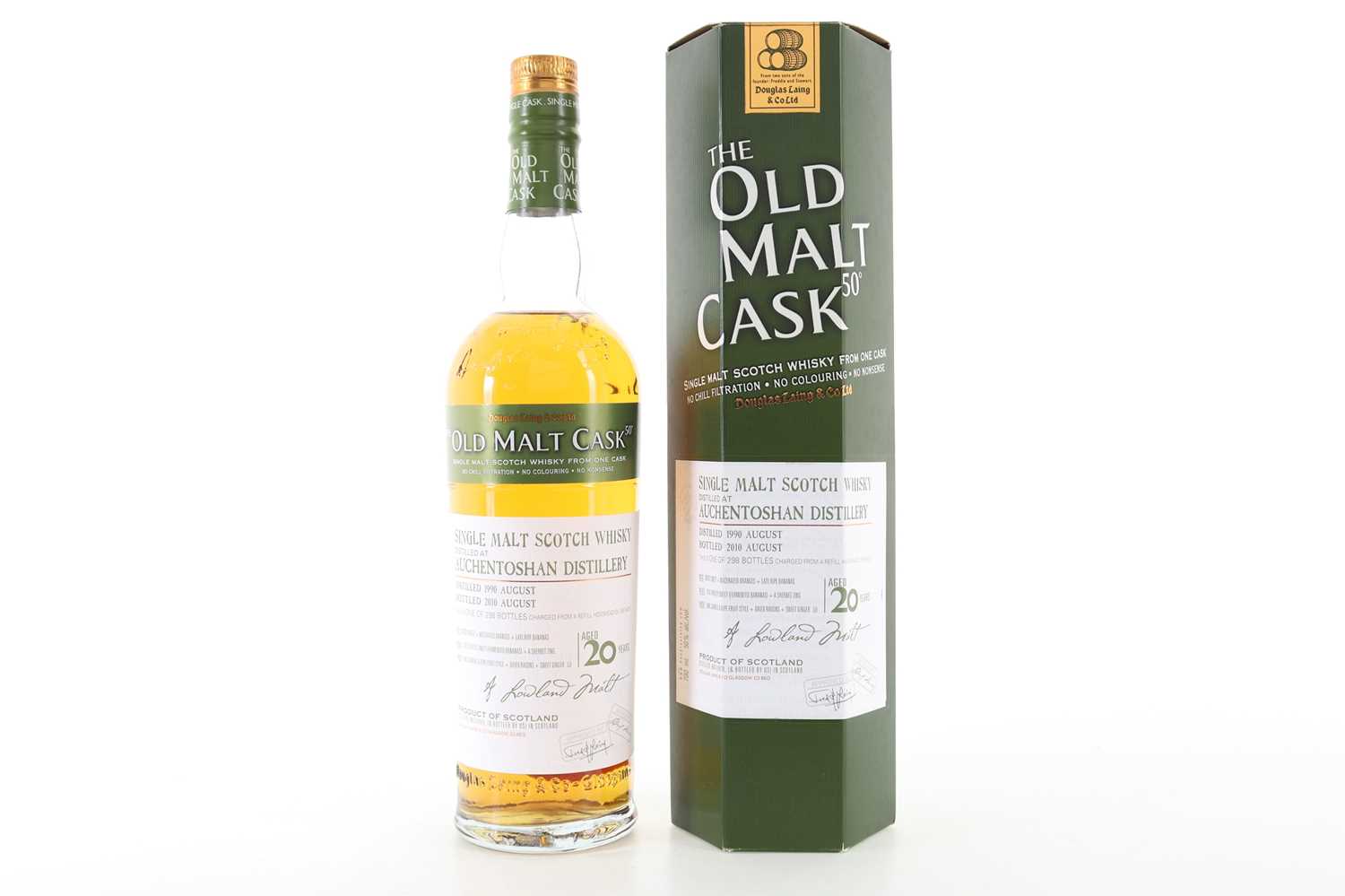 Lot 35 - AUCHENTOSHAN 1990 20 YEAR OLD DOUGLAS LAING OLD MALT CASK