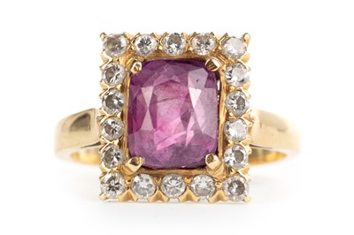 Lot 631 - RUBY AND DIAMOND DRESS RING