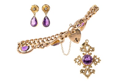 Lot 634 - GROUP OF AMETHYST JEWELLERY