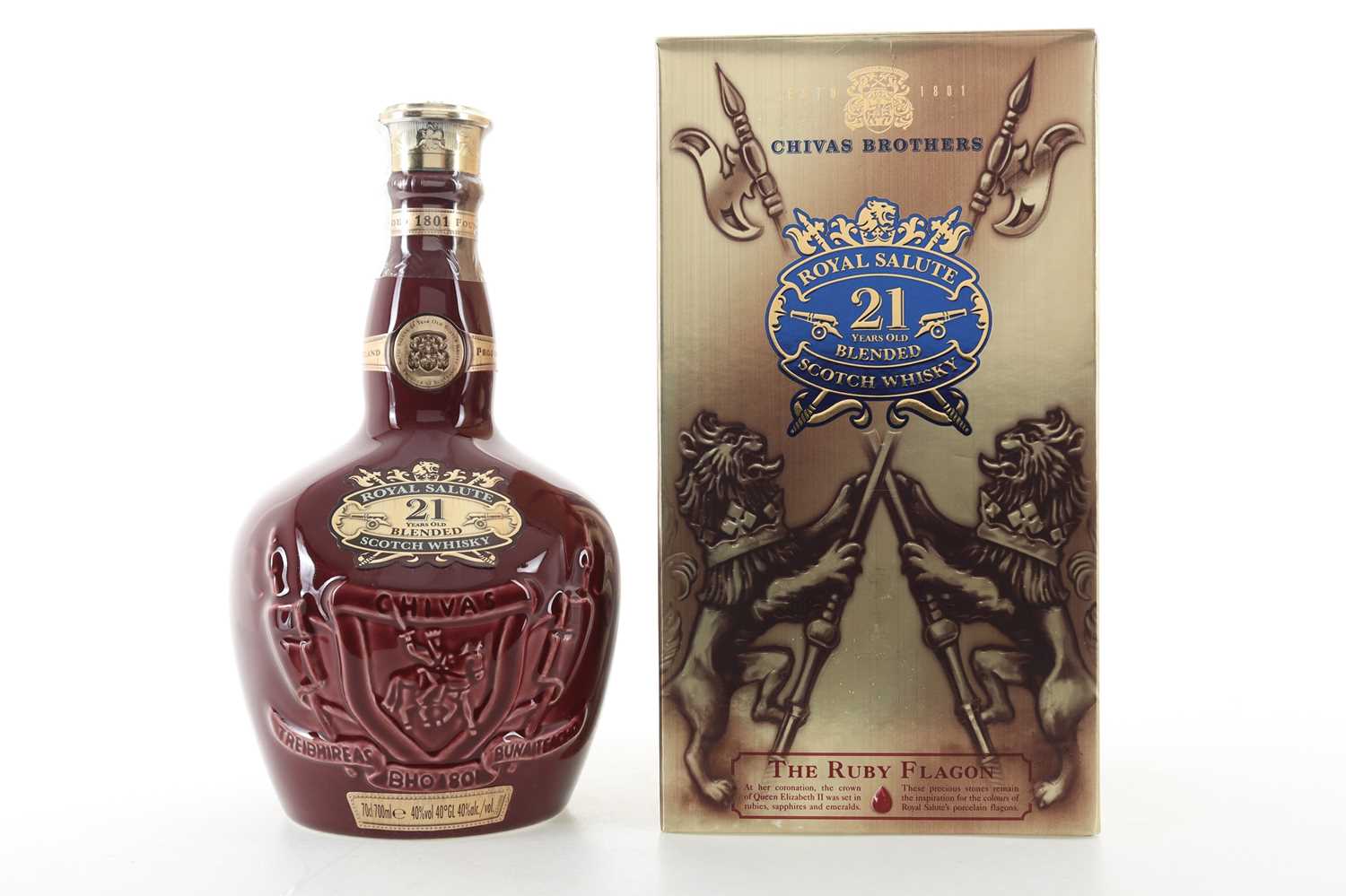 Lot 75 - CHIVAS ROYAL SALUTE 21 YEAR OLD RUBY DECANTER