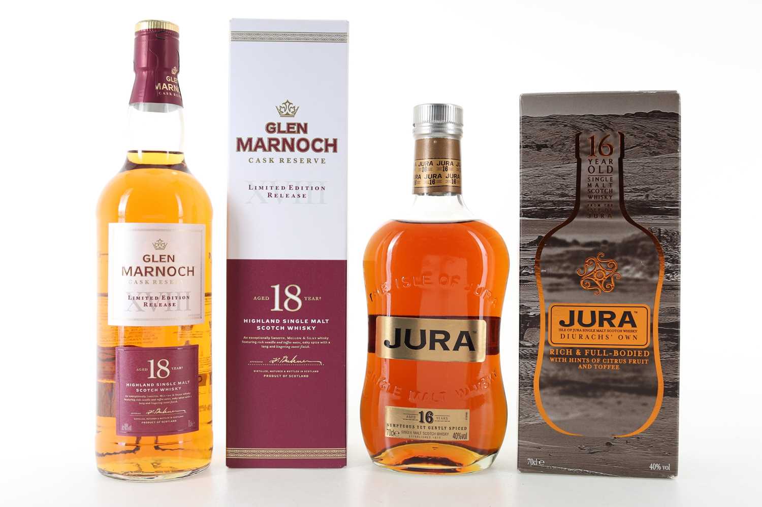 Lot 79 - JURA DIURACHS' OWN AND GLEN MARNOCH 18 YEAR OLD CASK RESERVE