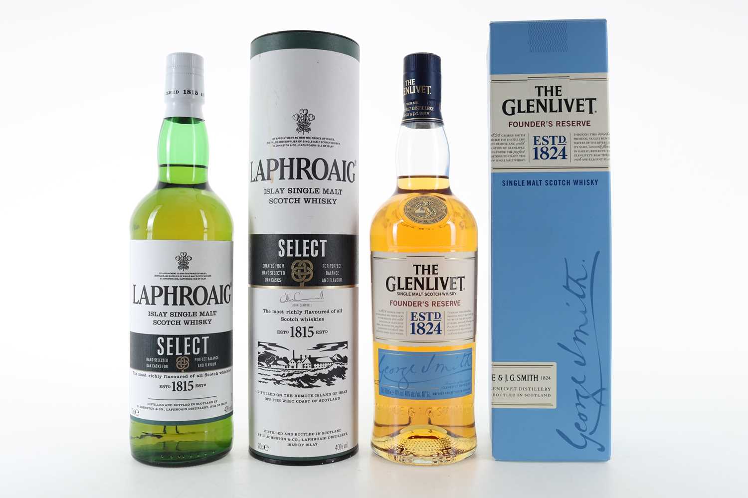 Lot 95 - GLENLIVET FOUNDER'S RESERVE AND LAPHROAIG SELECT