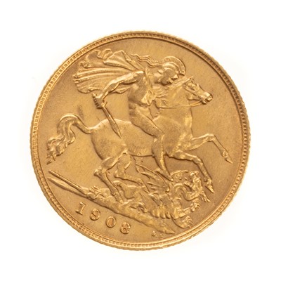 Lot 128 - EDWARD VII GOLD HALF SOVEREIGN