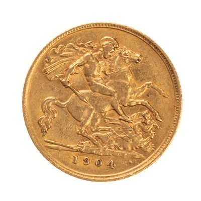 Lot 129 - EDWARD VII GOLD HALF SOVEREIGN