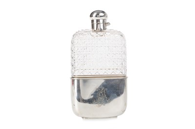 Lot 844 - VICTORIAN GLASS HIP FLASK