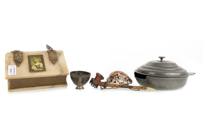 Lot 1332 - FRENCH PEWTER BLEEDING BOWL WITH COVER