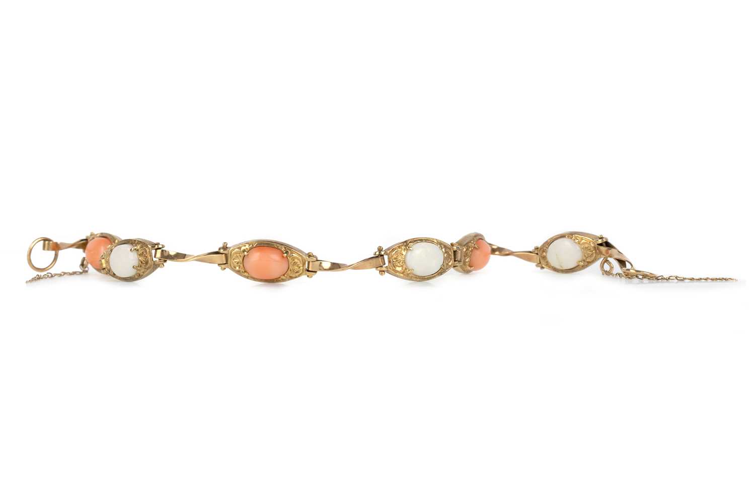 Lot 405 - CORAL AND OPAL BRACELET