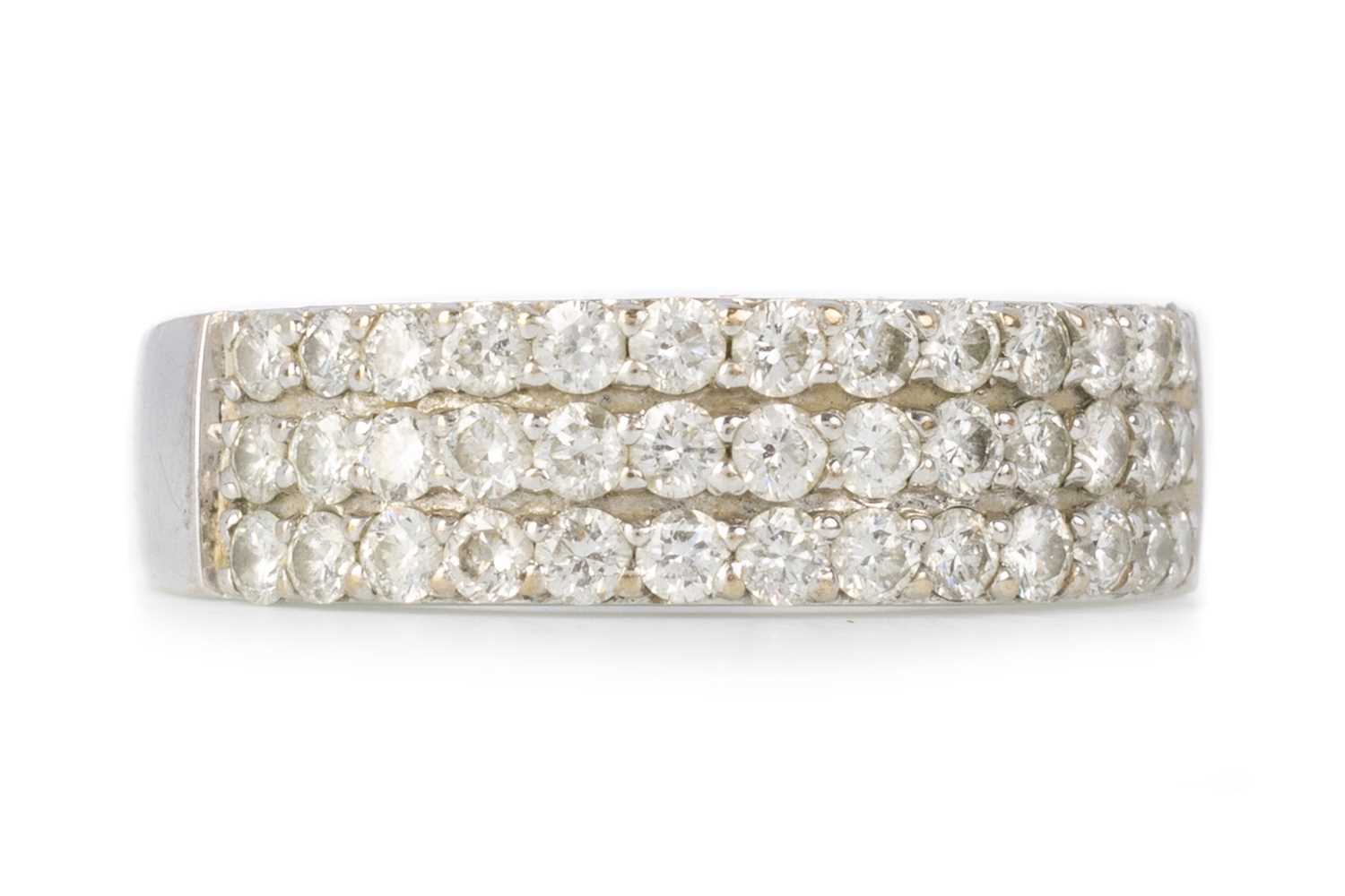 Lot 401 - DIAMOND THREE ROW BAND