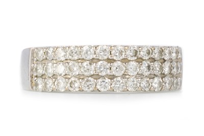 Lot 401 - DIAMOND THREE ROW BAND