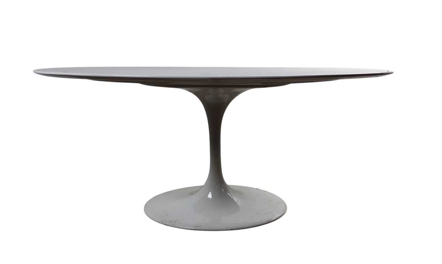 Lot 642 - WHITE OVAL TULIP DINING TABLE