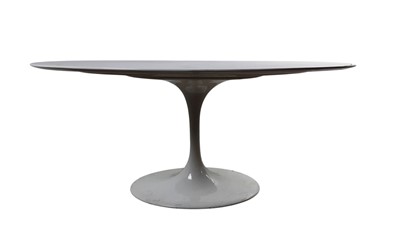 Lot 642 - WHITE OVAL TULIP DINING TABLE