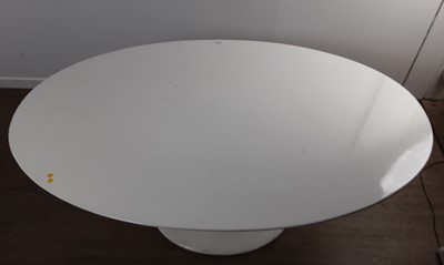 Lot 642 - WHITE OVAL TULIP DINING TABLE