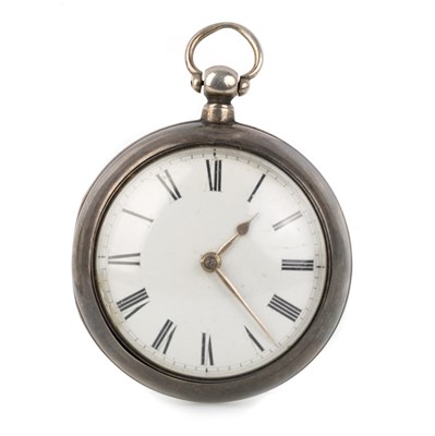Lot 808 - EARLY VICTORIAN SILVER PAIR CASED POCKET WATCH