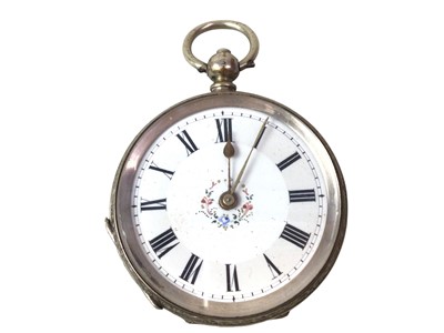 Lot 583 - LATE VICTORIAN SILVER FOB WATCH