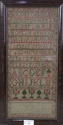 Lot 653 - VICTORIAN NEEDLEWORK SAMPLER