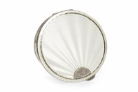 Lot 401 - GEORGE V SILVER AND GUILLOCHE ENAMEL COMPACT...