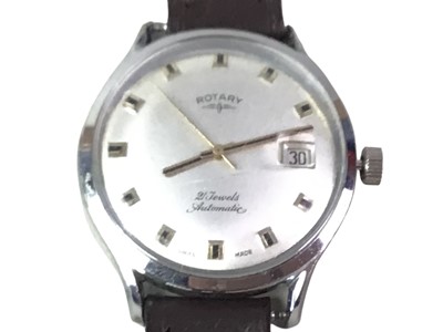 Lot 435 - ROTARY STAINLESS STEEL AUTOMATIC WRIST WATCH