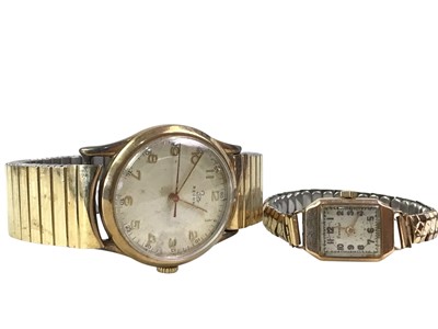 Lot 133 - TWO GOLD CASED WRIST WATCHES