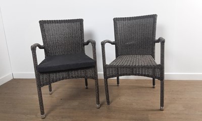 Lot 148 - ALEXANDER ROSE RATTAN STYLE GARDEN TABLE AND CHAIRS
