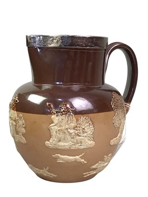 Lot 16 - ROYAL DOLTON SILVER COLLARED JUG