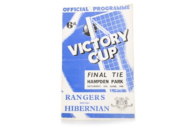Lot 1760 - RANGERS F.C. V HIBERNIAN F.C. VICTORY CUP FINAL FOOTBALL PROGRAMME
