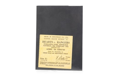 Lot 1766 - HEARTS F.C. V RANGERS F.C., SCOTTISH LEAGUE TICKET