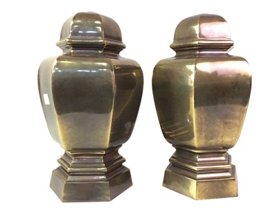 Lot 22 - PAIR OF BRASS TABLE LAMPS