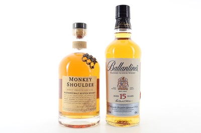 Lot 391 - BALLANTINE'S 15 YEAR OLD AND MONKEY SHOULDER