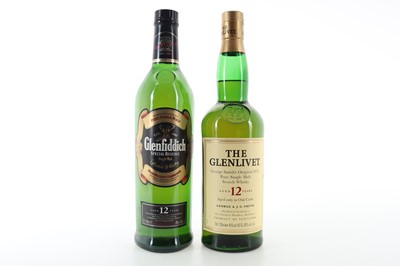 Lot 153 - GLENLIVET 12 YEAR OLD AND GLENFIDDICH 12 YEAR OLD