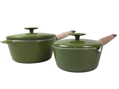 Lot 154 - TWO CAST IRON SAUCEPANS