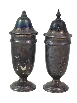 Lot 175 - ANTIQUE SILVER SALT AND PEPPER SET