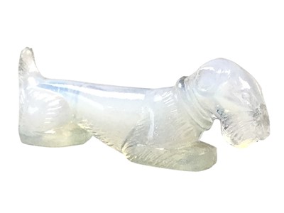 Lot 126 - THREE IRIDESCENT MOULDED GLASS KNIFE RESTS