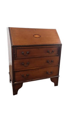 Lot 180 - EDWARDIAN INLAID MAHOGANY BUREAU