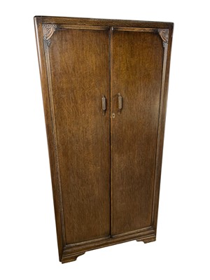 Lot 183 - OAK VENEER TWO DOOR WARDROBE