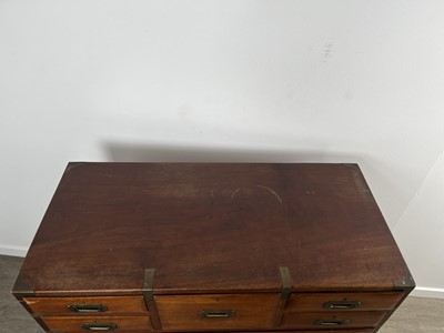 Lot 1335 - MAHOGANY CAMPAIGN CHEST