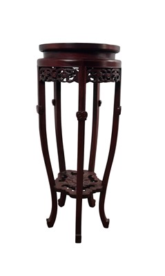 Lot 99 - CHINESE MARBLE TOPPED PLANT STAND