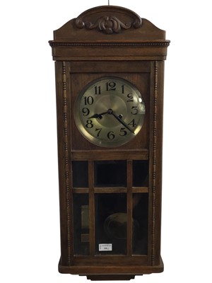 Lot 100 - MAHOGANY CASED WALL CLOCK