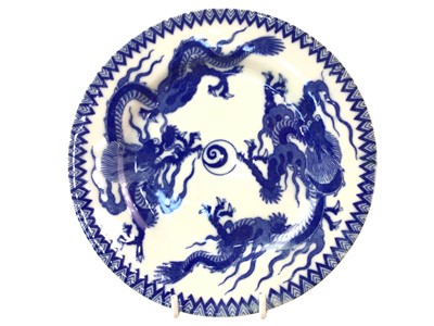 Lot 371 - STAFFORDSHIRE POTTERY BLUE AND WHITE CHARGER