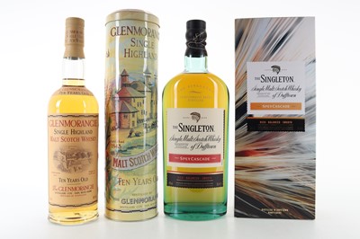 Lot 152 - GLENMORANGIE 10 YEAR OLD AND SINGLETON OF DUFFTOWN SPEY CASCADE