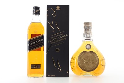 Lot 216 - JOHNNIE WALKER SWING 75CL AND 12 YEAR OLD BLACK LABEL