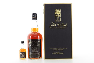 Lot 225 - LORD BALLIOL 1984 20 YEAR OLD SINGLE CASK #2 WITH MATCHING MINIATURE