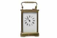 Lot 1003 - EARLY 20TH CENTURY BRASS CASED CARRIAGE CLOCK...